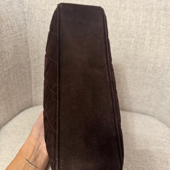 Authentic Vintage Chanel Brown Suede Shoulder Bag - Picture 6 of 13